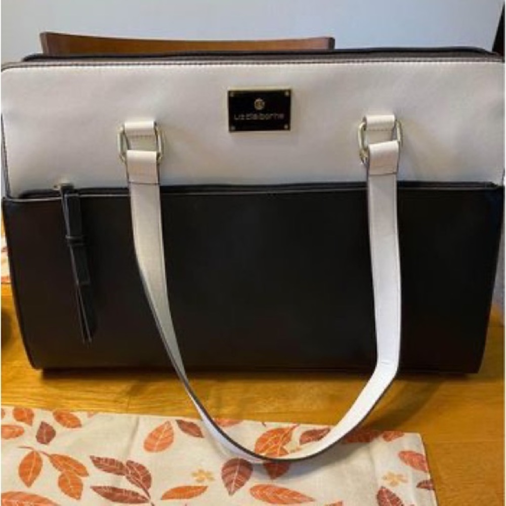 Liz Claiborne black and white shoulder bag